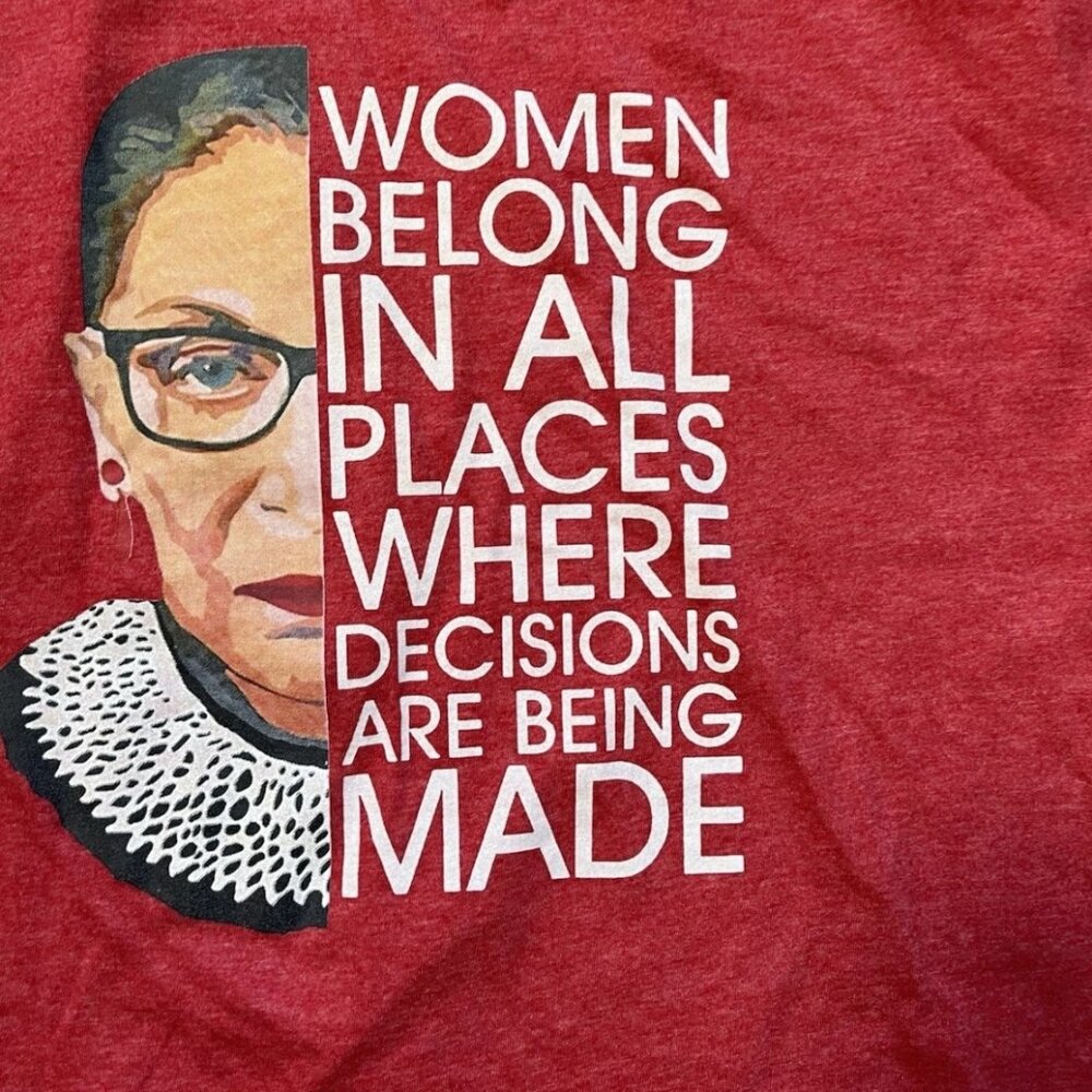 RBG Women Belong Tee Medium Red Graphic Shirt Feminist Ruth Bader Ginsburg - Picture 2 of 7